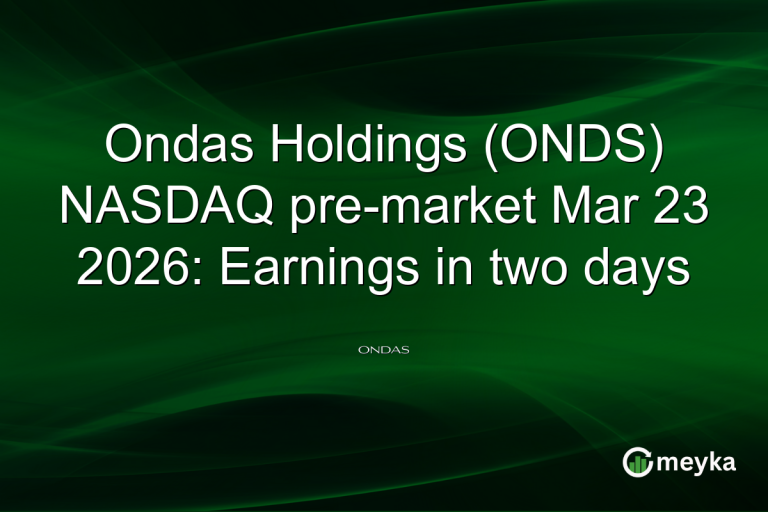 Ondas Holdings (ONDS) NASDAQ pre-market Mar 23 2026: Earnings in two days