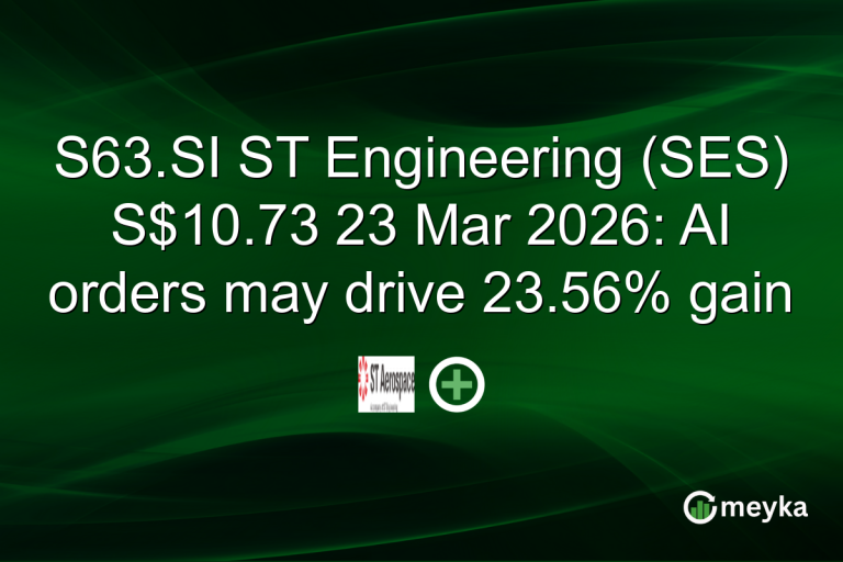 S63.SI ST Engineering (SES) S$10.73 23 Mar 2026: AI orders may drive 23.56% gain