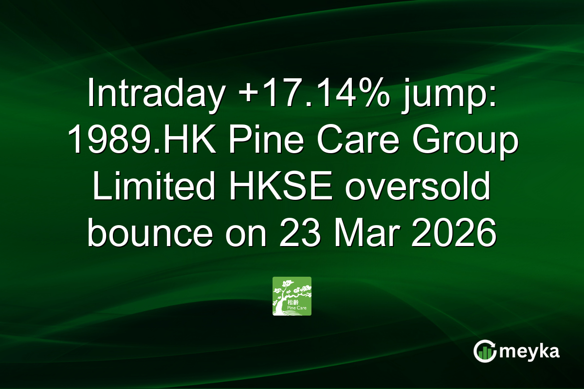 Intraday +17.14% jump: 1989.HK Pine Care Group Limited HKSE oversold bounce on 23 Mar 2026