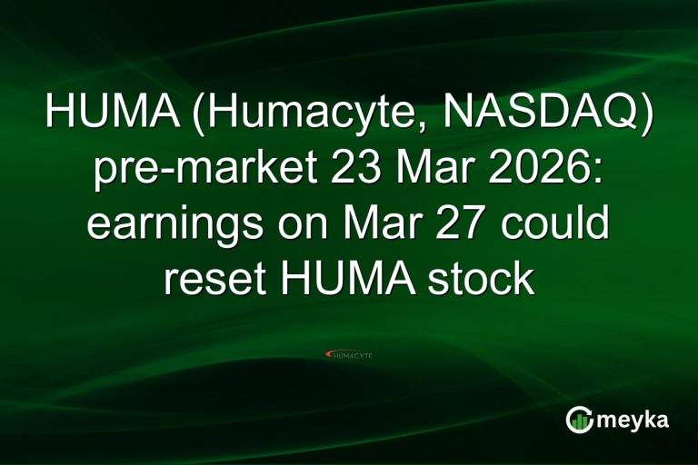 HUMA (Humacyte, NASDAQ) pre-market 23 Mar 2026: earnings on Mar 27 could reset HUMA stock