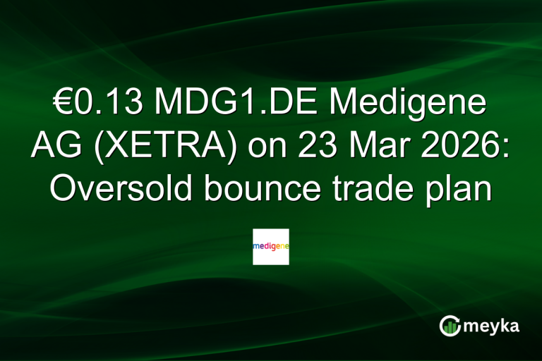 €0.13 MDG1.DE Medigene AG (XETRA) on 23 Mar 2026: Oversold bounce trade plan