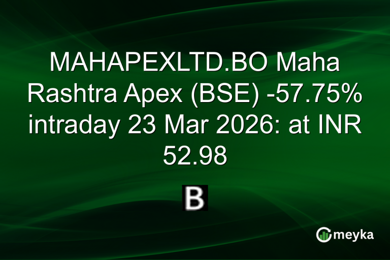MAHAPEXLTD.BO Maha Rashtra Apex (BSE) -57.75% intraday 23 Mar 2026: at INR 52.98