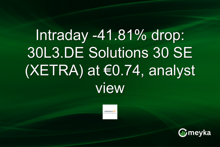 Intraday -41.81% drop: 30L3.DE Solutions 30 SE (XETRA) at €0.74, analyst view