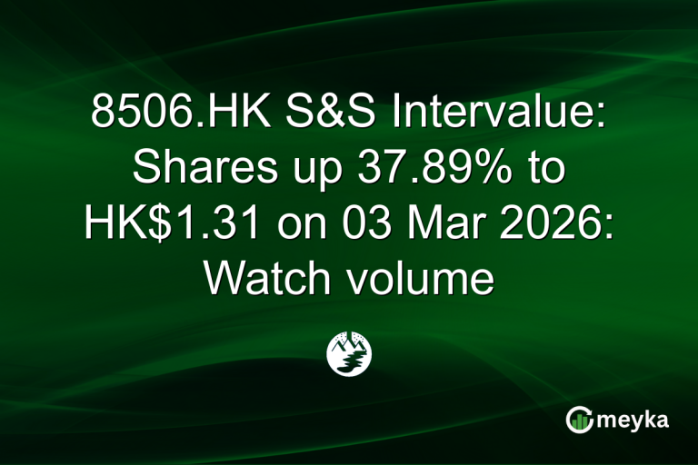 8506.HK S&S Intervalue: Shares up 37.89% to HK$1.31 on 03 Mar 2026: Watch volume