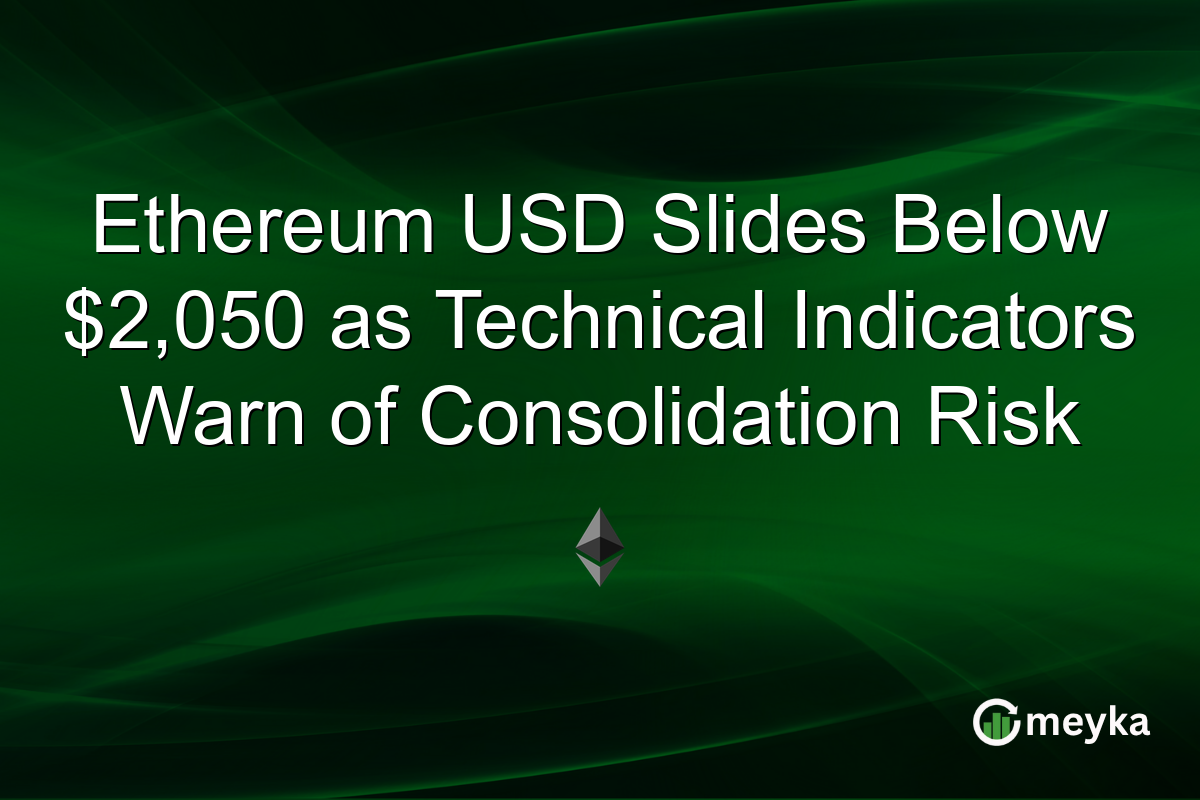 Ethereum USD Slides Below $2,050 as Technical Indicators Warn of Consolidation Risk
