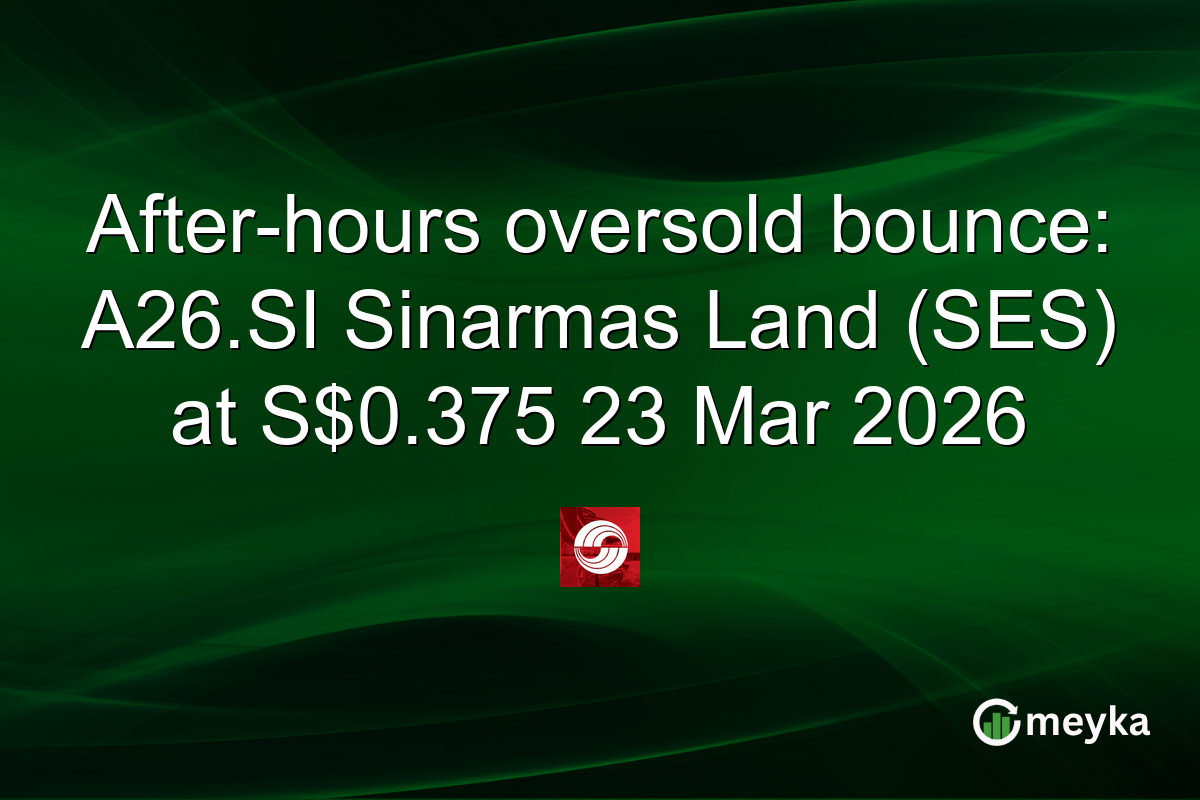 After-hours oversold bounce: A26.SI Sinarmas Land (SES) at S$0.375 23 Mar 2026