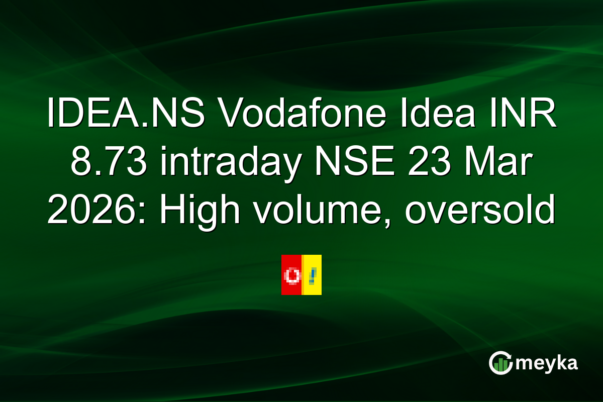IDEA.NS Vodafone Idea INR 8.73 intraday NSE 23 Mar 2026: High volume, oversold