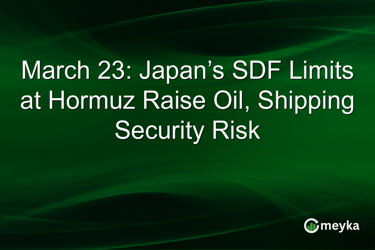 March 23: Japan’s SDF Limits at Hormuz Raise Oil, Shipping Security Risk