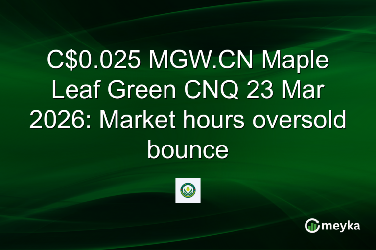 C$0.025 MGW.CN Maple Leaf Green CNQ 23 Mar 2026: Market hours oversold bounce