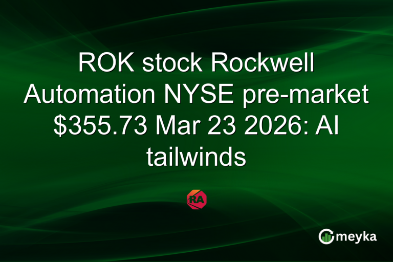 ROK stock Rockwell Automation NYSE pre-market $355.73 Mar 23 2026: AI tailwinds