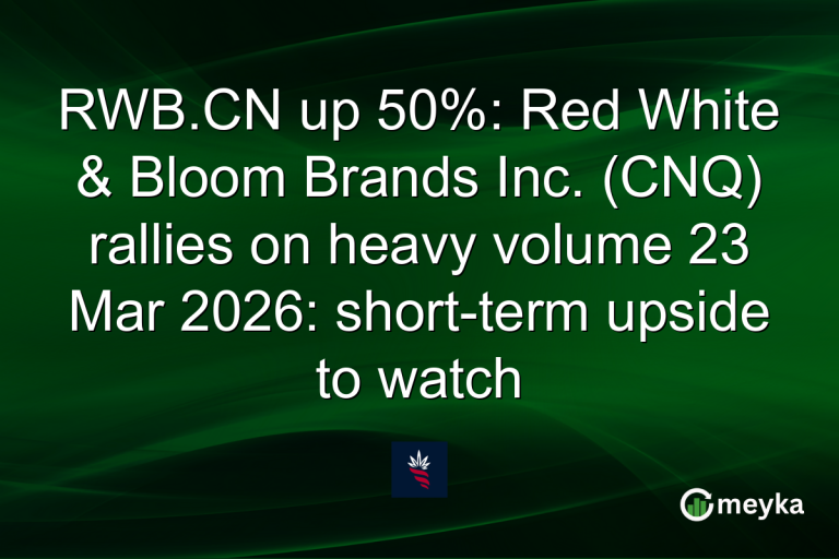 RWB.CN up 50%: Red White & Bloom Brands Inc. (CNQ) rallies on heavy volume 23 Mar 2026: short-term upside to watch