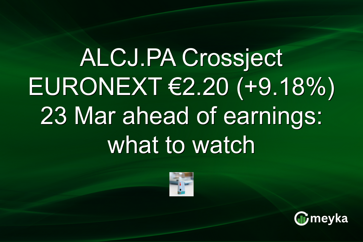 ALCJ.PA Crossject EURONEXT €2.20 (+9.18%) 23 Mar ahead of earnings: what to watch