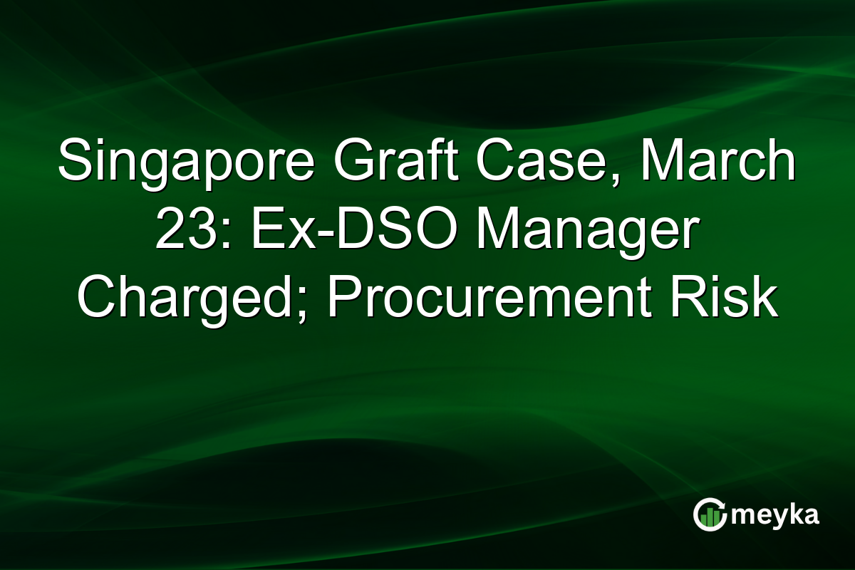 Singapore Graft Case, March 23: Ex-DSO Manager Charged; Procurement Risk