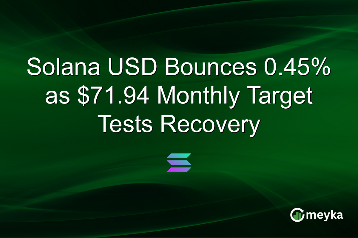 Solana USD Bounces 0.45% as $71.94 Monthly Target Tests Recovery