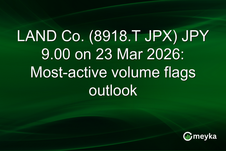 LAND Co. (8918.T JPX) JPY 9.00 on 23 Mar 2026: Most-active volume flags outlook