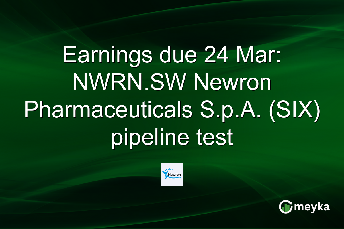 Earnings due 24 Mar: NWRN.SW Newron Pharmaceuticals S.p.A. (SIX) pipeline test