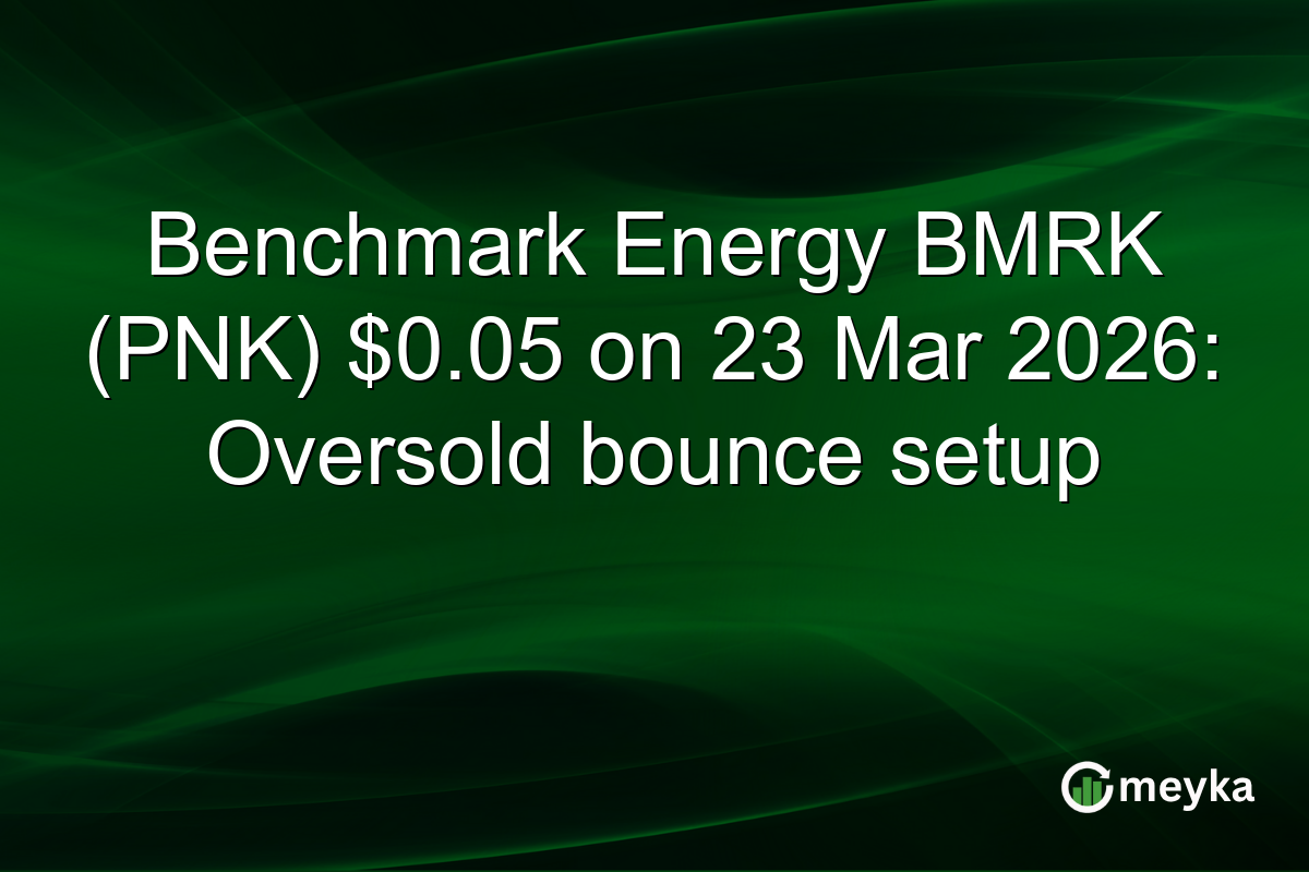 Benchmark Energy BMRK (PNK) $0.05 on 23 Mar 2026: Oversold bounce setup