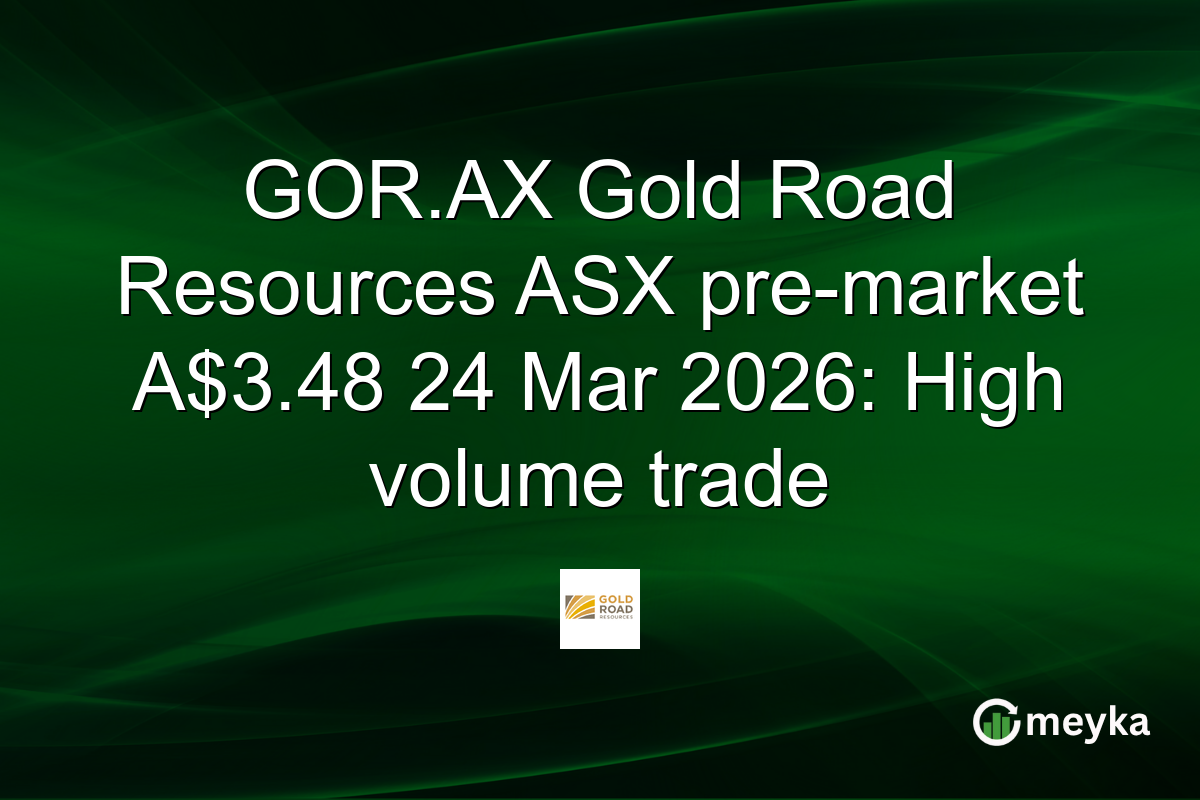 GOR.AX Gold Road Resources ASX pre-market A$3.48 24 Mar 2026: High volume trade