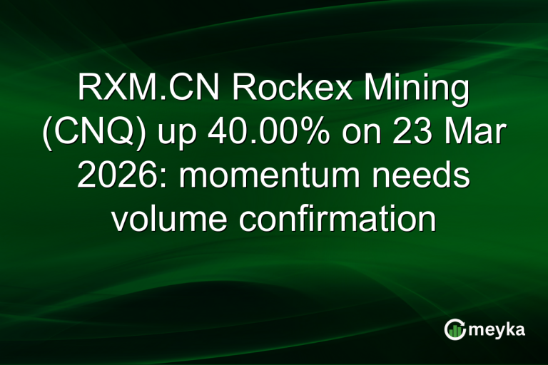 RXM.CN Rockex Mining (CNQ) up 40.00% on 23 Mar 2026: momentum needs volume confirmation