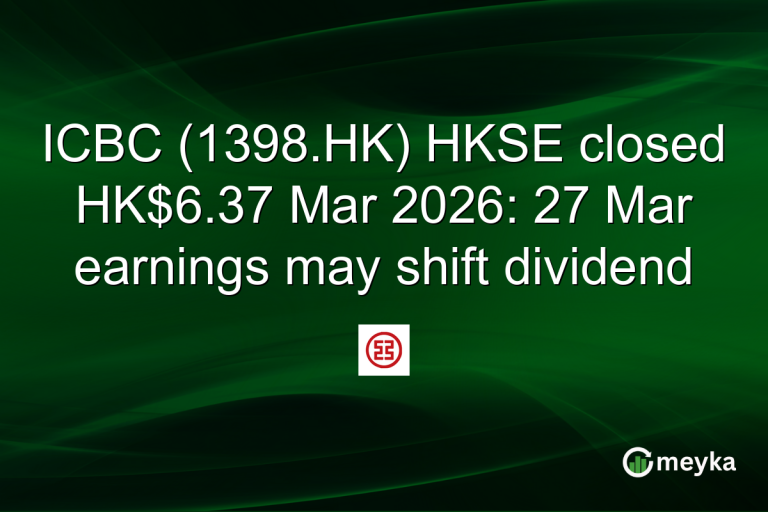 ICBC (1398.HK) HKSE closed HK$6.37 Mar 2026: 27 Mar earnings may shift dividend