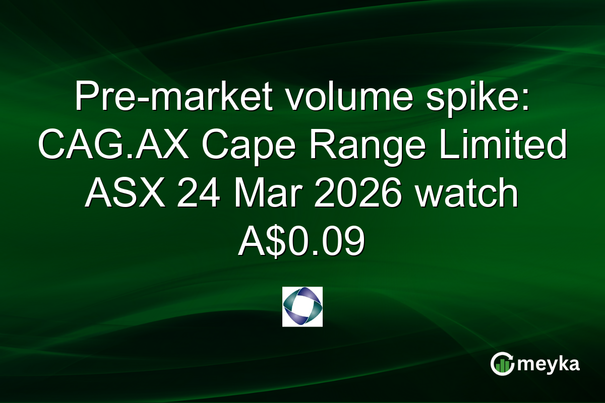 Pre-market volume spike: CAG.AX Cape Range Limited ASX 24 Mar 2026 watch A$0.09
