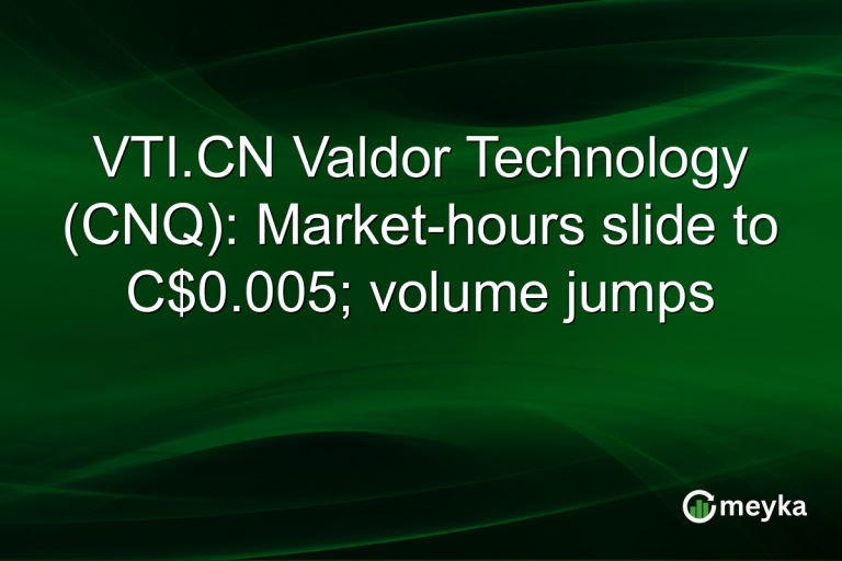 VTI.CN Valdor Technology (CNQ): Market-hours slide to C$0.005; volume jumps