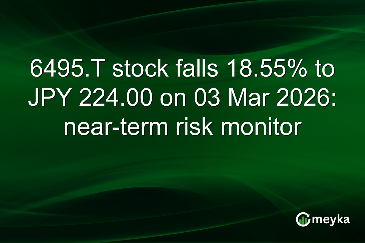 6495.T stock falls 18.55% to JPY 224.00 on 03 Mar 2026: near-term risk monitor