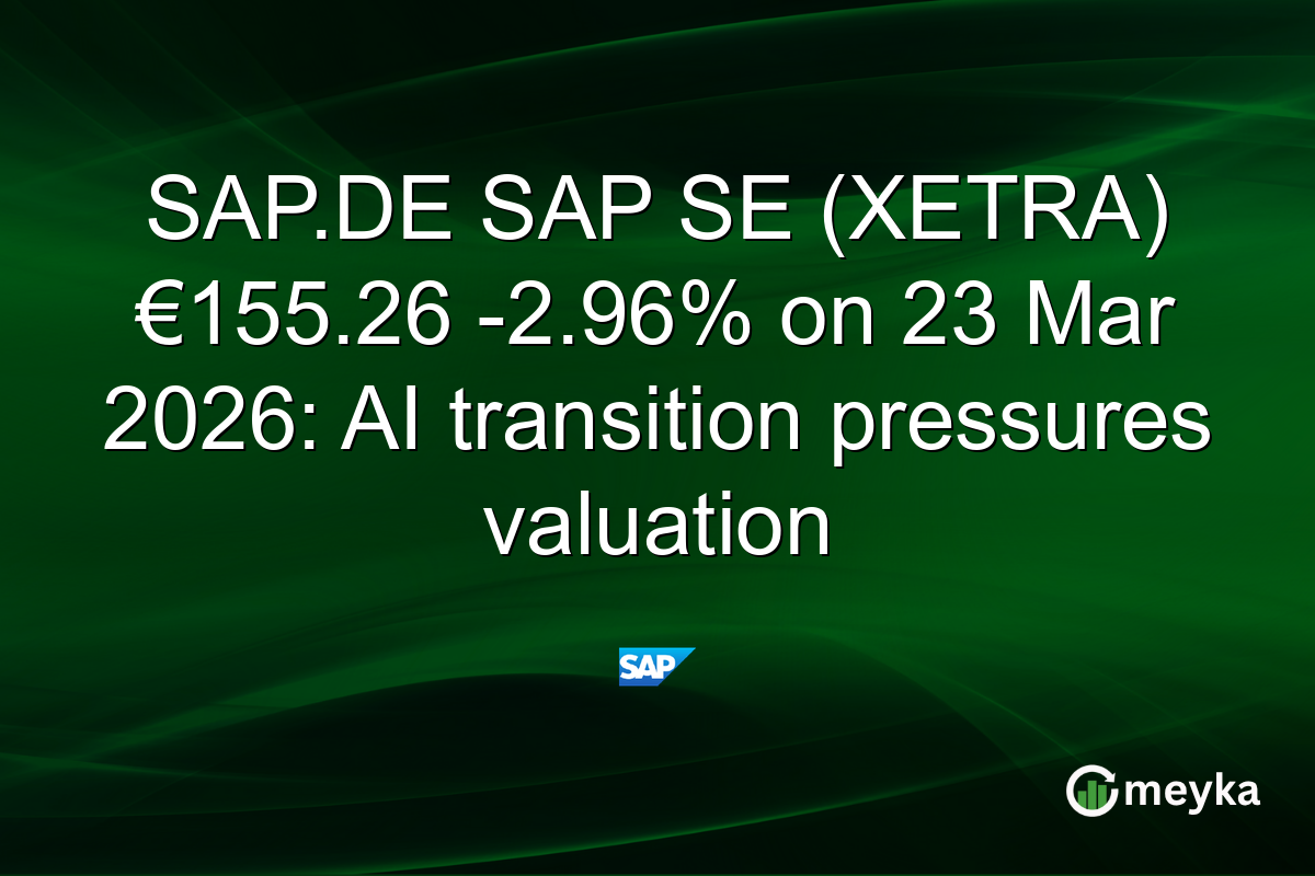 SAP.DE SAP SE (XETRA) €155.26 -2.96% on 23 Mar 2026: AI transition pressures valuation