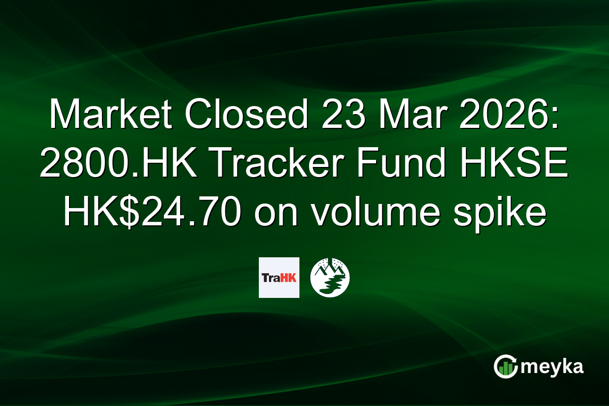 Market Closed 23 Mar 2026: 2800.HK Tracker Fund HKSE HK$24.70 on volume spike