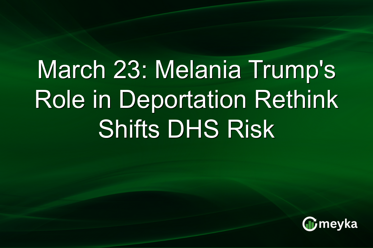 March 23: Melania Trump’s Role in Deportation Rethink Shifts DHS Risk