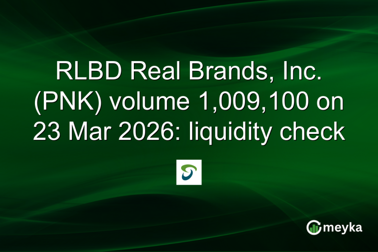 RLBD Real Brands, Inc. (PNK) volume 1,009,100 on 23 Mar 2026: liquidity check