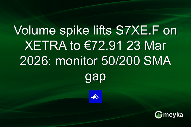 Volume spike lifts S7XE.F on XETRA to €72.91 23 Mar 2026: monitor 50/200 SMA gap