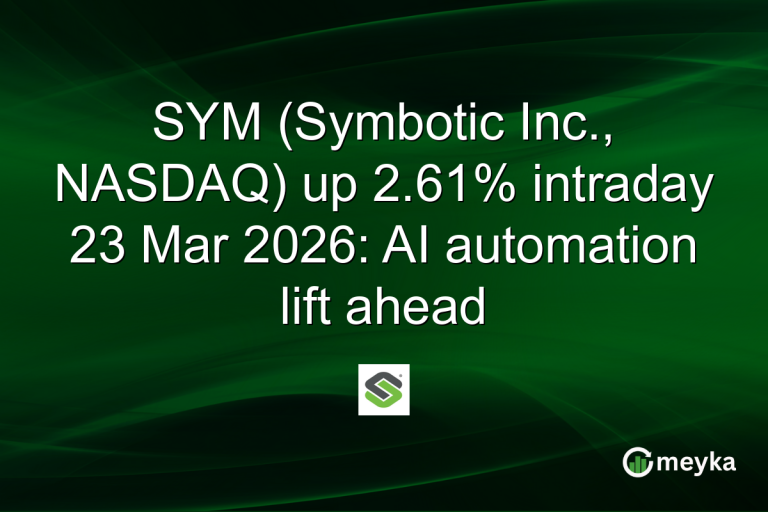 SYM (Symbotic Inc., NASDAQ) up 2.61% intraday 23 Mar 2026: AI automation lift ahead