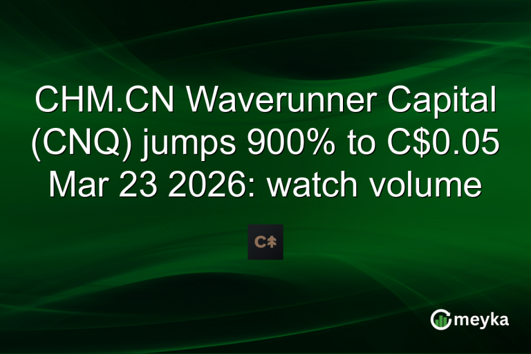 CHM.CN Waverunner Capital (CNQ) jumps 900% to C$0.05 Mar 23 2026: watch volume