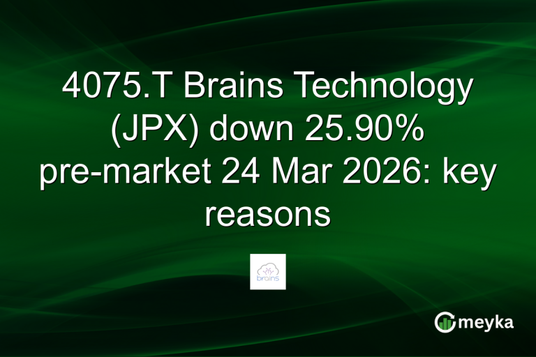 4075.T Brains Technology (JPX) down 25.90% pre-market 24 Mar 2026: key reasons