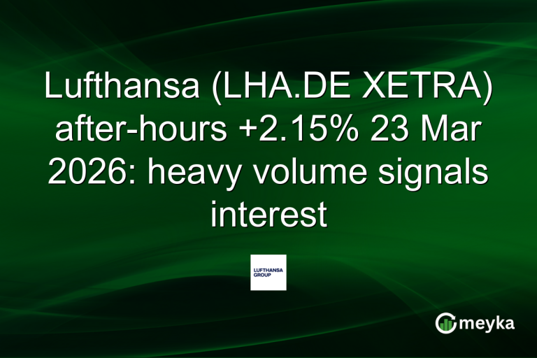 Lufthansa (LHA.DE XETRA) after-hours +2.15% 23 Mar 2026: heavy volume signals interest
