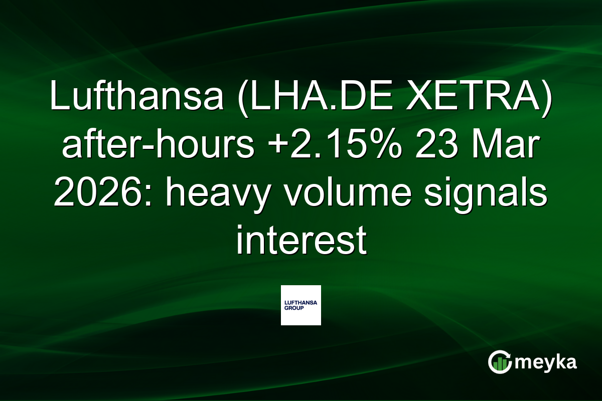 Lufthansa (LHA.DE XETRA) after-hours +2.15% 23 Mar 2026: heavy volume signals interest