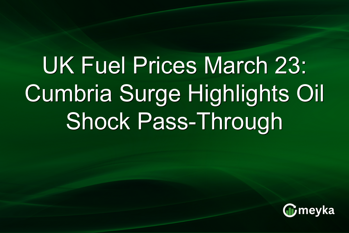 UK Fuel Prices March 23: Cumbria Surge Highlights Oil Shock Pass-Through