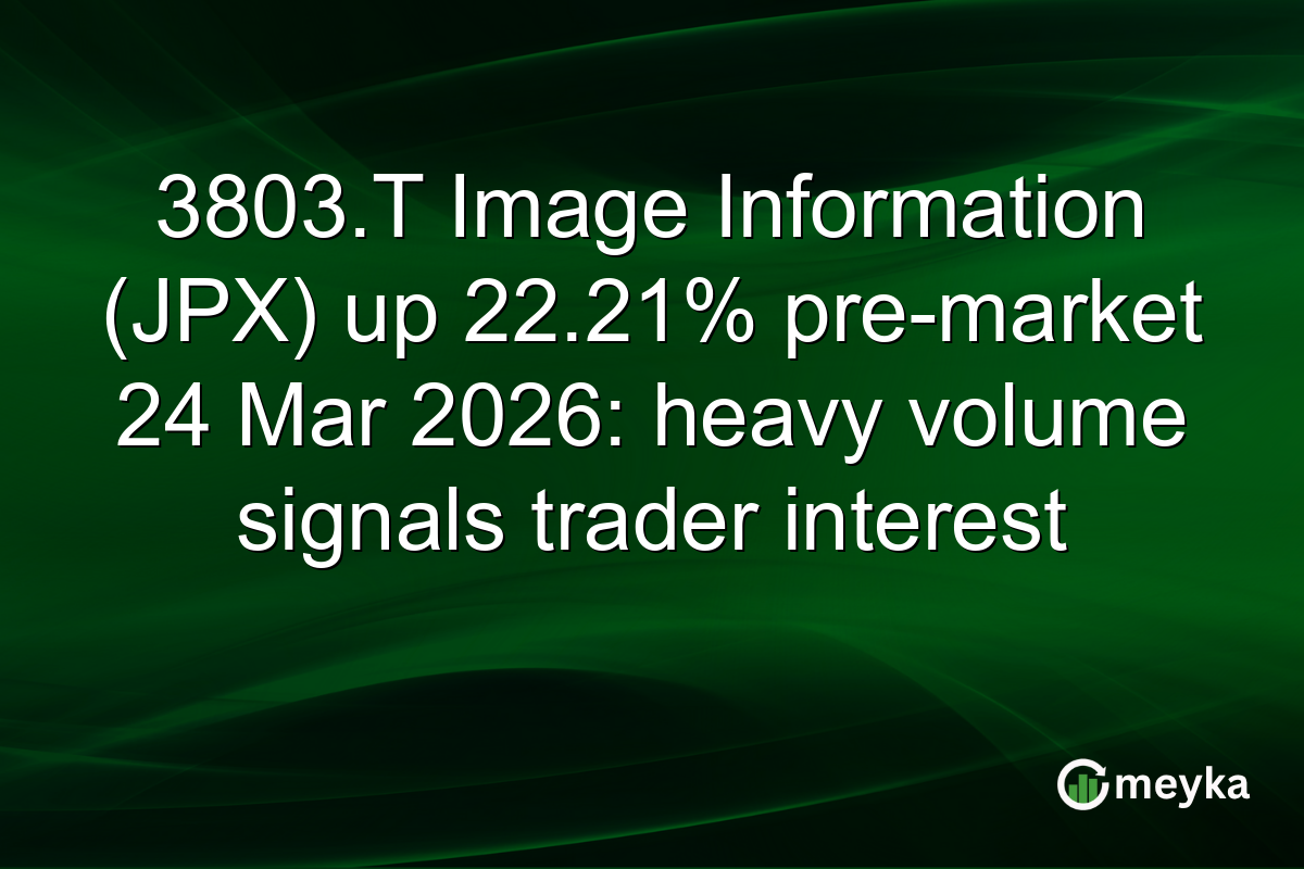 3803.T Image Information (JPX) up 22.21% pre-market 24 Mar 2026: heavy volume signals trader interest