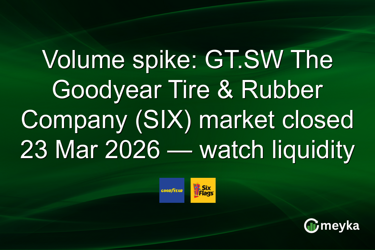 Volume spike: GT.SW The Goodyear Tire & Rubber Company (SIX) market closed 23 Mar 2026 — watch liquidity