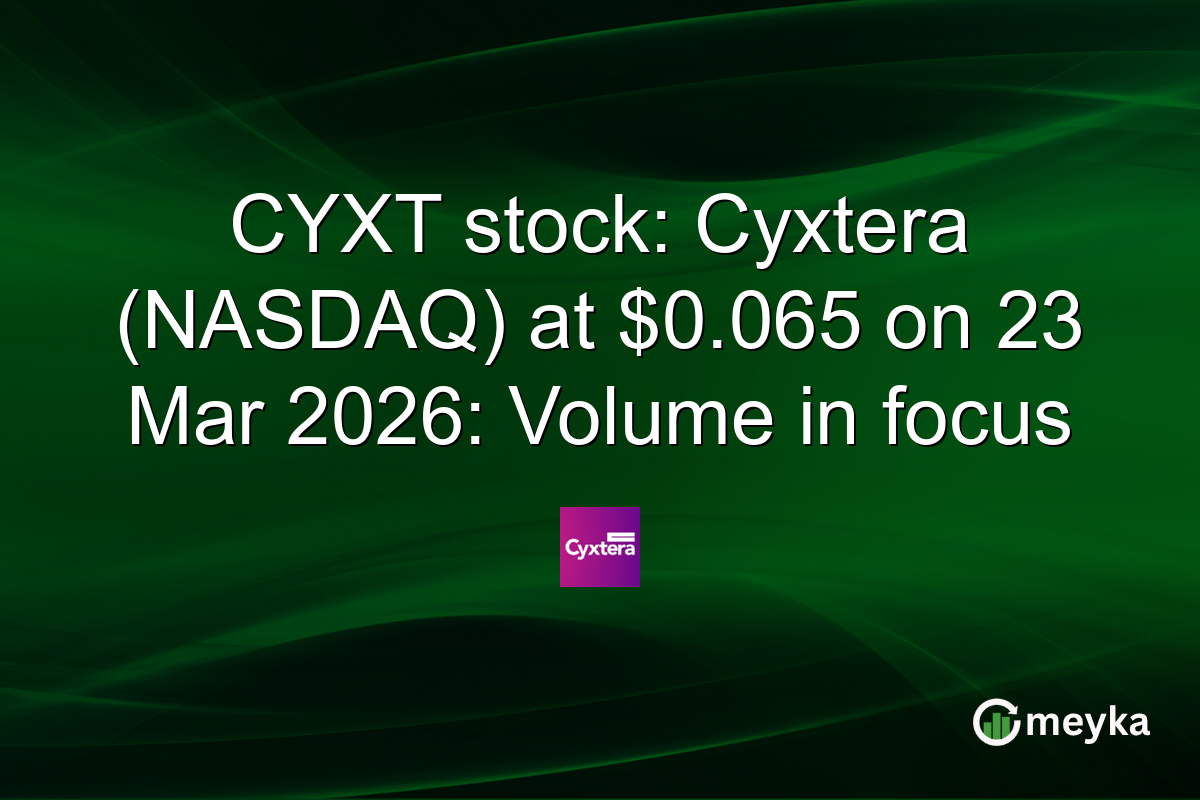 CYXT stock: Cyxtera (NASDAQ) at $0.065 on 23 Mar 2026: Volume in focus