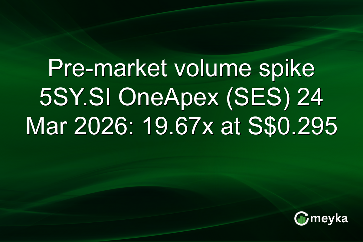 Pre-market volume spike 5SY.SI OneApex (SES) 24 Mar 2026: 19.67x at S$0.295