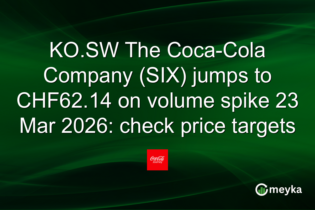 KO.SW The Coca-Cola Company (SIX) jumps to CHF62.14 on volume spike 23 Mar 2026: check price targets