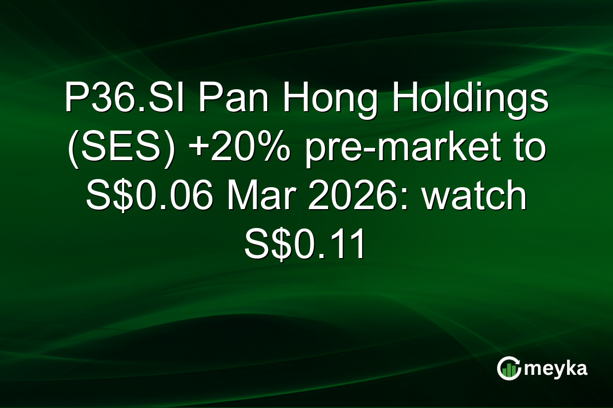 P36.SI Pan Hong Holdings (SES) +20% pre-market to S$0.06 Mar 2026: watch S$0.11