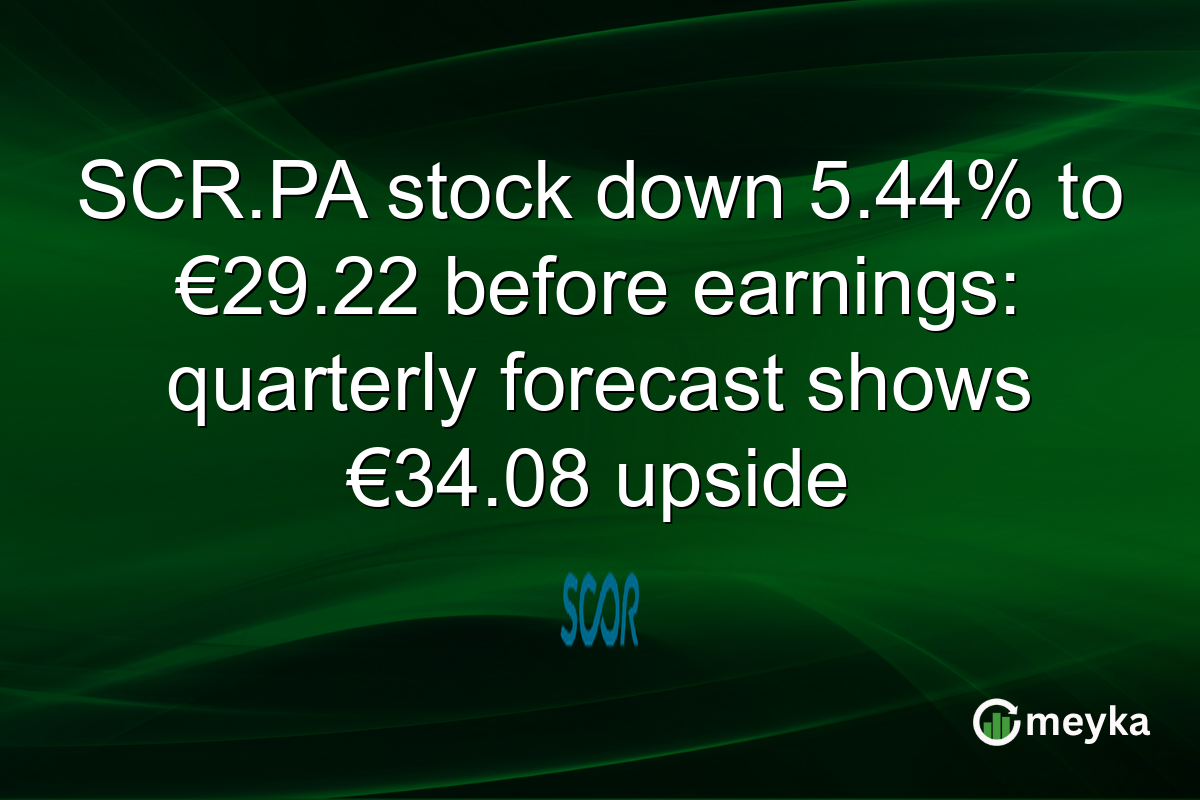 SCR.PA stock down 5.44% to €29.22 before earnings: quarterly forecast shows €34.08 upside