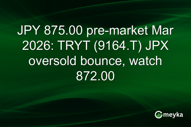 JPY 875.00 pre-market Mar 2026: TRYT (9164.T) JPX oversold bounce, watch 872.00