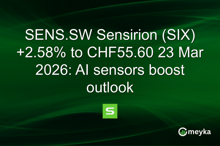 SENS.SW Sensirion (SIX) +2.58% to CHF55.60 23 Mar 2026: AI sensors boost outlook