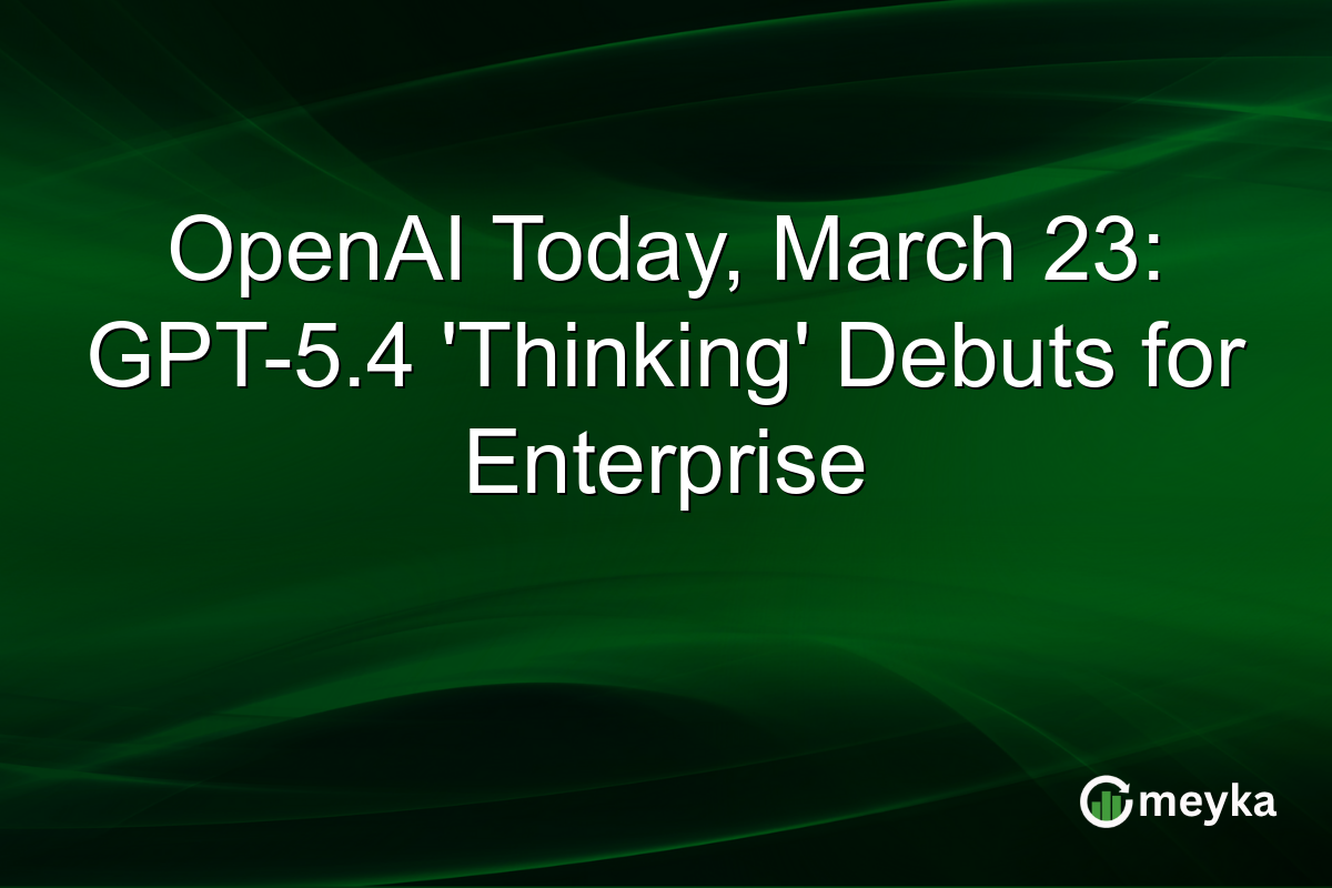 OpenAI Today, March 23: GPT-5.4 ‘Thinking’ Debuts for Enterprise