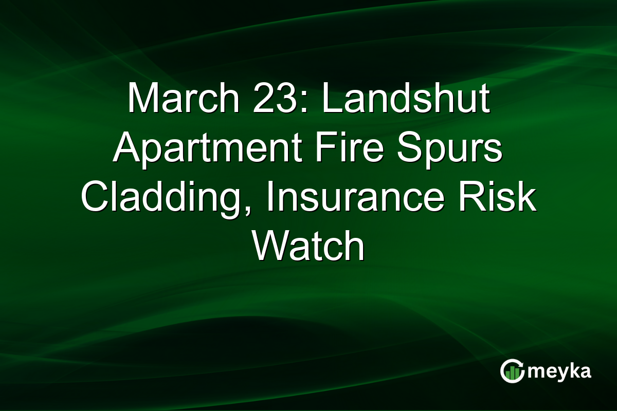 March 23: Landshut Apartment Fire Spurs Cladding, Insurance Risk Watch