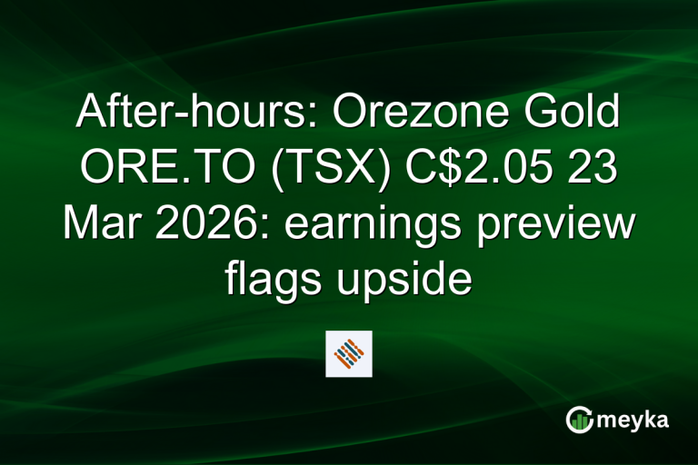 After-hours: Orezone Gold ORE.TO (TSX) C$2.05 23 Mar 2026: earnings preview flags upside